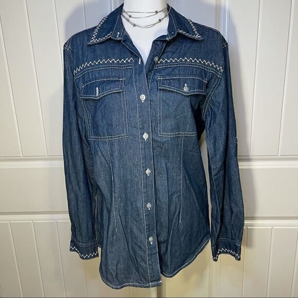 Capacity Long sleeve denim shirt (0104) - Picture 1 of 5